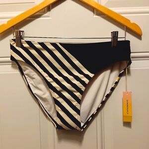 Summersalt| Diagonal Stripe Mid Rise High Leg Sz 8 Bikini *Bottom Only* NWT